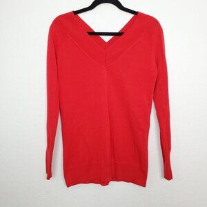 Cabi 3682 Passion Pullover Sweater Size XS Double V-Neck Red Long Sleeve
